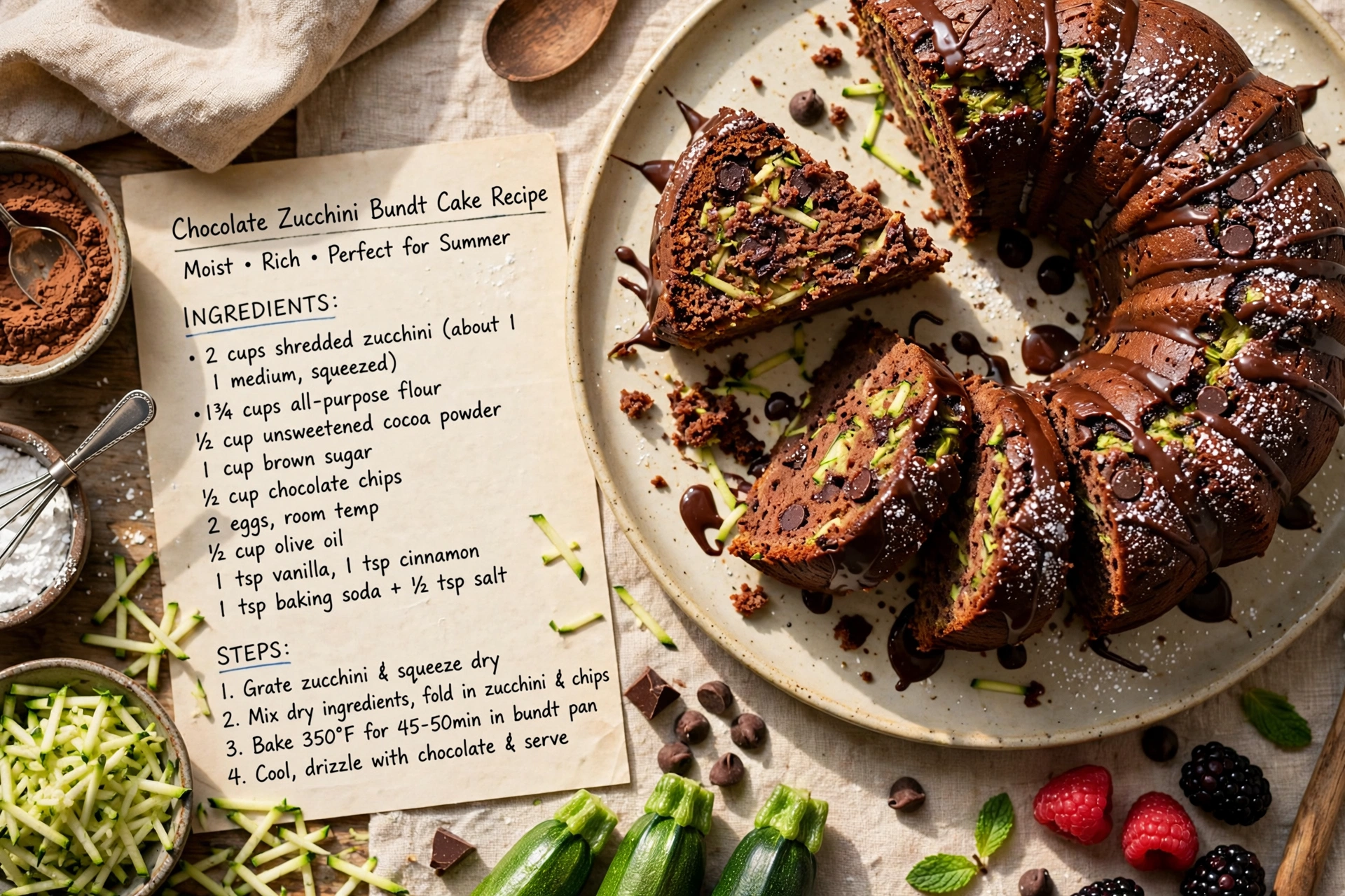 Chocolate Zucchini Bundt Cake Recipe