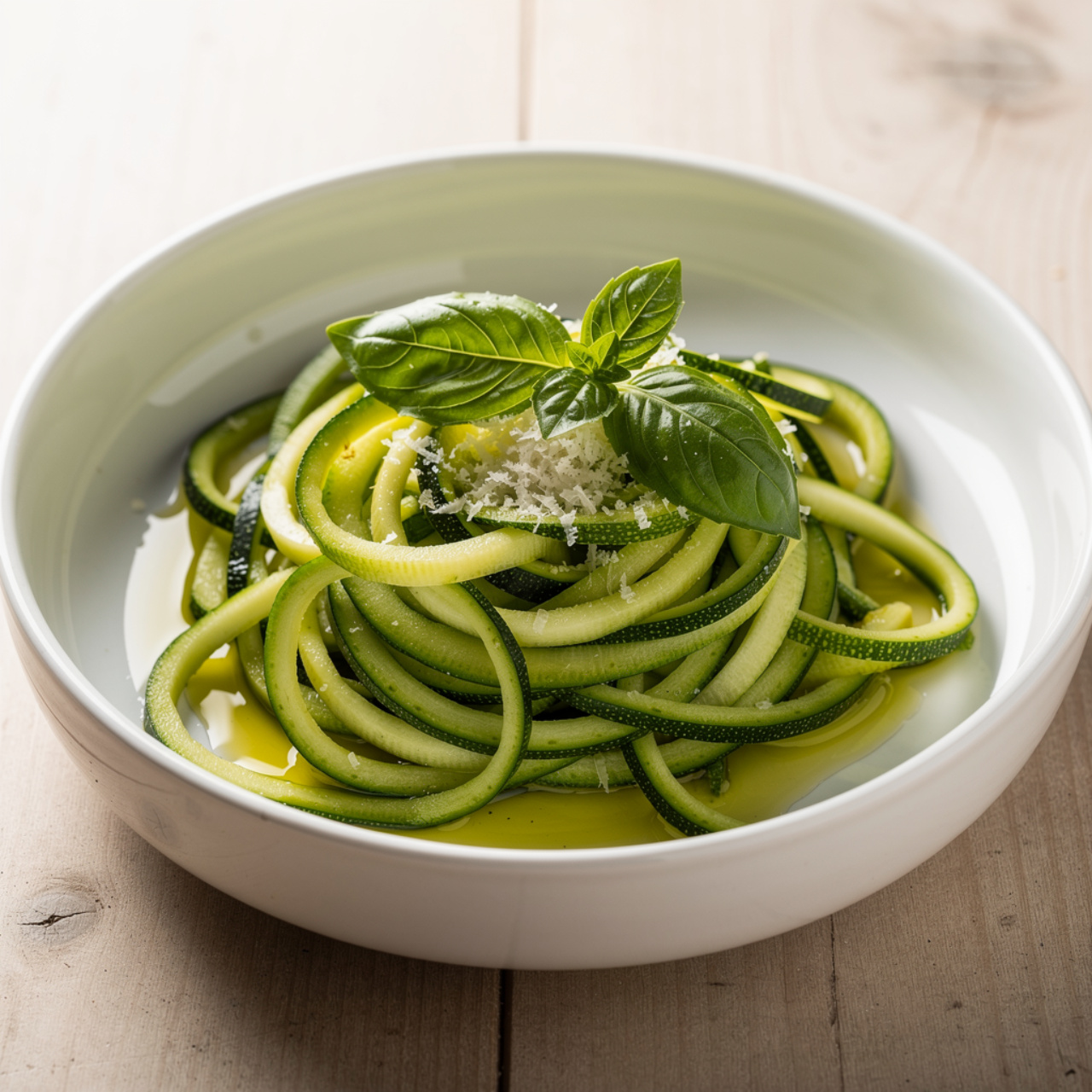 Garlic Parmesan Zucchini Noodles with Chicken